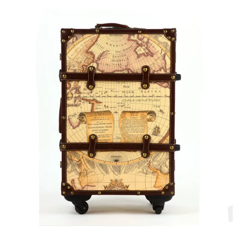 Vintage Map Travel Suitcases