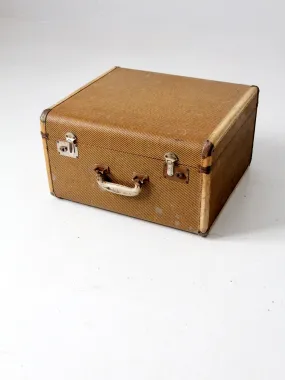 vintage square canvas suitcase