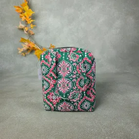 Water Proof Cotton Lunch Bag Green Bohemein Prints Design