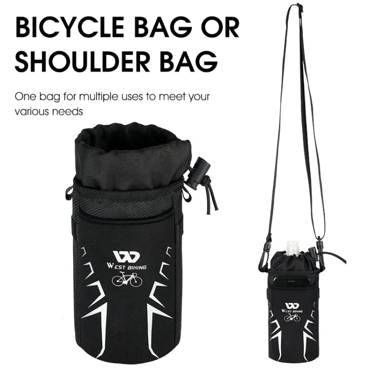 WEST BIKING Bicycle Insulated Water Bottle Bag(Black)