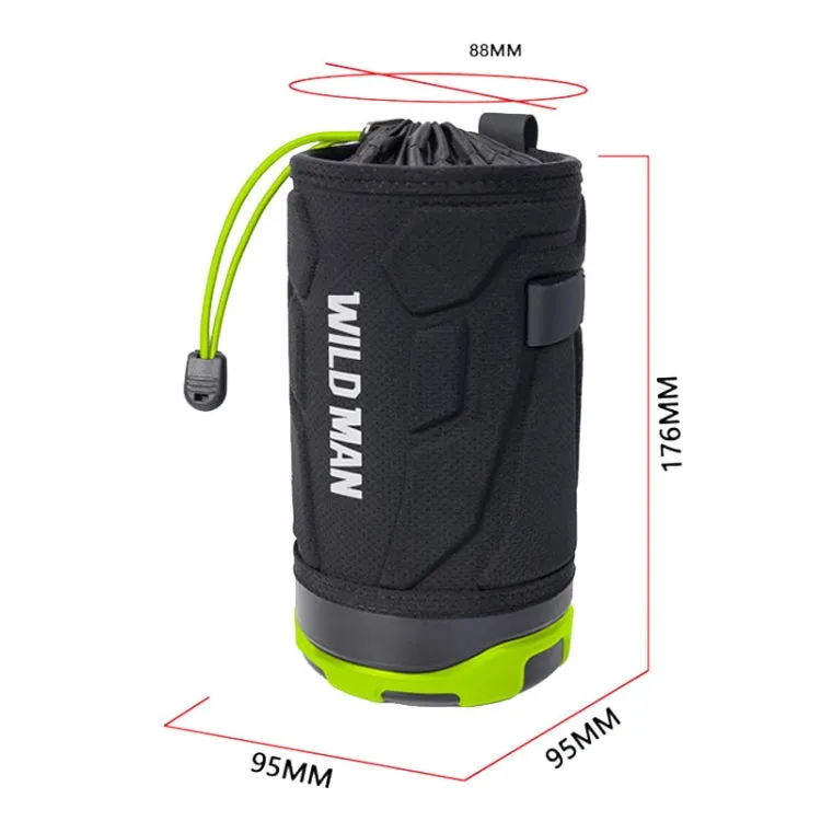 WILD MAN R1 1L Mountain Bike Water Bottle Bag Scooter Handlebar Tool Kit, Color: Black Green