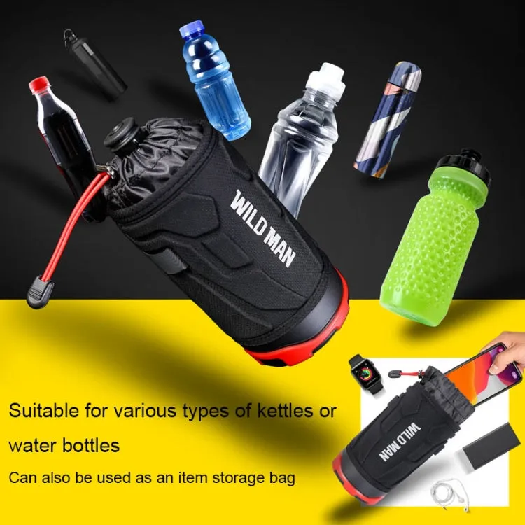 WILD MAN R1 1L Mountain Bike Water Bottle Bag Scooter Handlebar Tool Kit, Color: Black Green