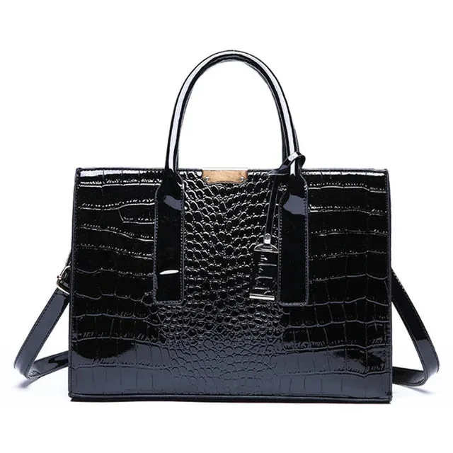 Women Handbags With Crocodile Prints: Tote Bags/Purses, Large Capacity Crossbody Bags With Adjustable Strap Top Handle, Suitable For Work Travel & Gift - Ideal Gift For Women