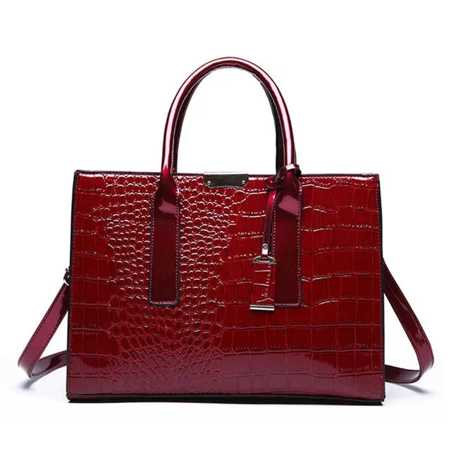 Women Handbags With Crocodile Prints: Tote Bags/Purses, Large Capacity Crossbody Bags With Adjustable Strap Top Handle, Suitable For Work Travel & Gift - Ideal Gift For Women