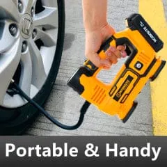 WORKSITE Tire Inflator 20V Battery Air Pump Compressor Digital 150PSI Portable Vehicle Car Bike Cordless Inflator - CAP334