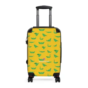 Yellow Green Crane Cabin Suitcase, Japanese Style Designer Small Carry On Luggage For Men or Women