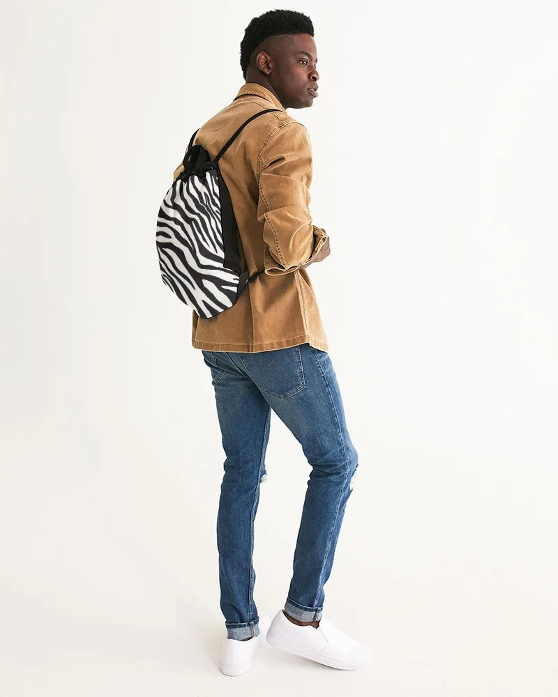 Zebra Print Canvas Drawstring Bag